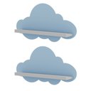 Ver imagem 2 de Kit 2 Prateleiras para Quarto Infantil Nuvem Azul/Branco