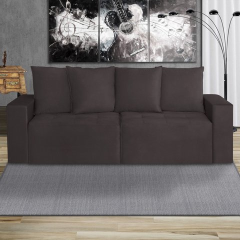 Sofá Retrátil 3 Lugares 200cm Nyc Marrom