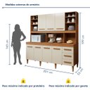 Ver imagem 7 de Kit de Cozinha Atenas 7 Portas 3 Gavetas - Kaiki Móveis Nature/Off White