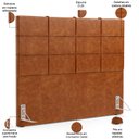 Ver imagem 5 de Kit Cabeceira Cama Box Casal 140cm com Calçadeira Roma W01 Couríssimo Camel - Lyam Lyam Decor