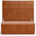 Ver imagem 1 de Kit Cabeceira Cama Box Casal 140cm com Calçadeira Roma W01 Couríssimo Camel - Lyam Lyam Decor