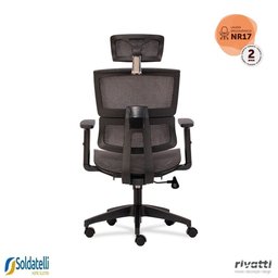 Cadeira Office Oregon com Tela Mesh e Braços Rebatíveis 3d Verde ou Preta - Rivatti - 5