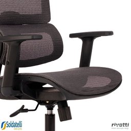 Cadeira Office Oregon com Tela Mesh e Braços Rebatíveis 3d Verde ou Preta - Rivatti - 6