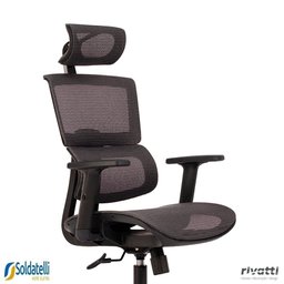 Cadeira Office Oregon com Tela Mesh e Braços Rebatíveis 3d Verde ou Preta - Rivatti - 8