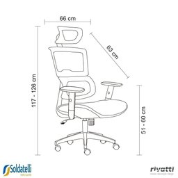 Cadeira Office Oregon com Tela Mesh e Braços Rebatíveis 3d Verde ou Preta - Rivatti - 9