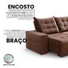 Sofá Retrátil/reclinável Pará 1,90m Suede Marrom com Molas no Assento - Vivaro Decor - 5