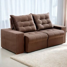 Sofá Retrátil/reclinável Pará 1,90m Suede Marrom com Molas no Assento - Vivaro Decor - 2