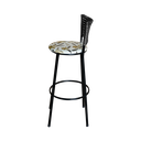Ver imagem 5 de Jogo 2 Banqueta Alta Para Cozinha Ratan Preta Estofado Floral - Floral Orquidea