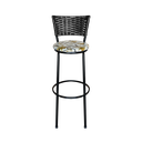 Ver imagem 4 de Jogo 2 Banqueta Alta Para Cozinha Ratan Preta Estofado Floral - Floral Orquidea