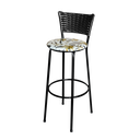 Ver imagem 3 de Jogo 2 Banqueta Alta Para Cozinha Ratan Preta Estofado Floral - Floral Orquidea