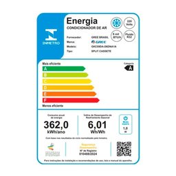 Ar Condicionado Split Cassete Gree G-linea 1 Via Inverter 9.000 Btus Frio 220v R-32 - 9