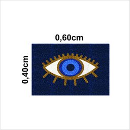 Capacho Tapete Vinil Olho Grego 60x40 Cm Azul Marinho. - 2