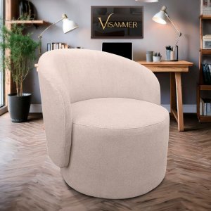 Poltrona Organica Tecido Boucle Confortavel Estilosa Visammer