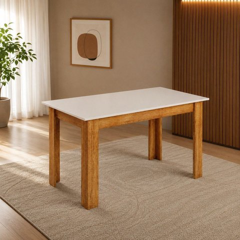 Mesa de Jantar 6 Lugares Retangular Kyara Mel