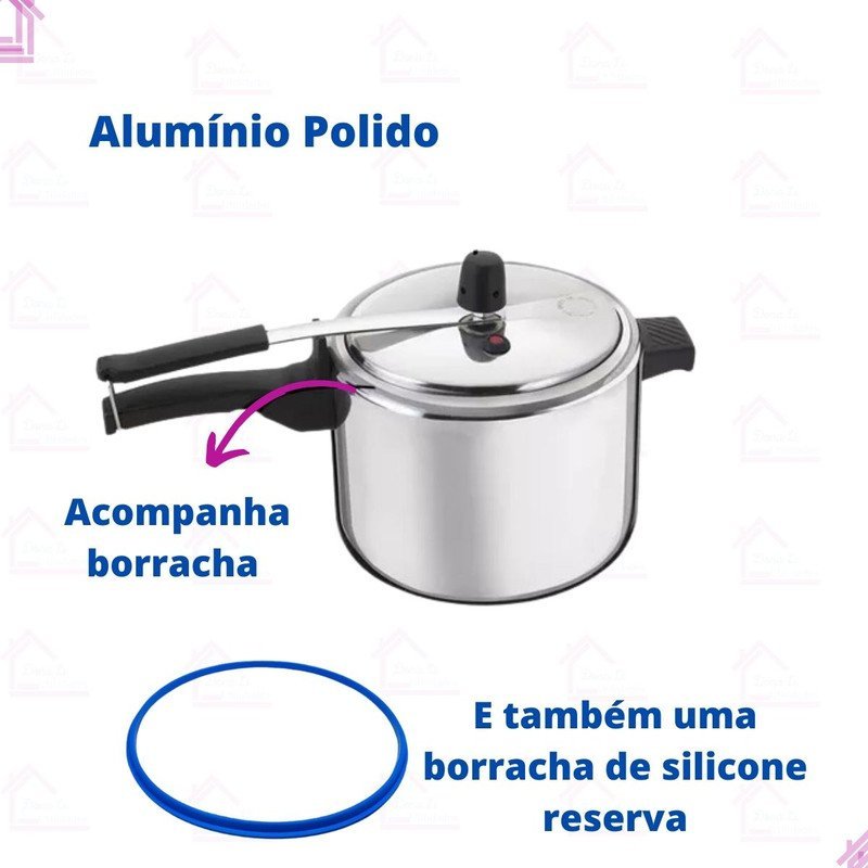 Panela de Pressão Lares Alumínio 4,5 Litros + Borracha Extra - 2