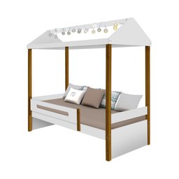 Cama Montessoriana Infantil Solteiro Sara com Led Divaloto - Branco/Amêndoa - 3 Cama Montessoriana Infantil Solteiro Sara com Led Divaloto - Branco/Amêndoa - 3