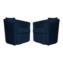 Ver imagem 2 de Kit 2 Poltronas Decorativa Alana Veludo Azul Marinho - Londrilar