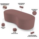Ver imagem 4 de Puff Decorativo Orgânico para Living Quarto 140cm Orbit W01 Suede Rosê - Lyam Decor
