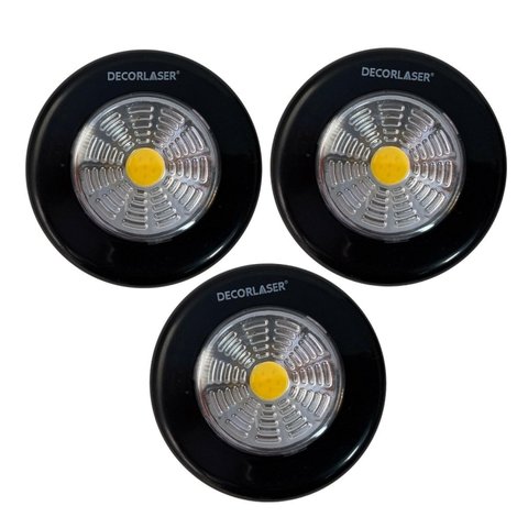 Kit com 3 Luminárias Touch LED Button de Emergência 6500k Decorlaser