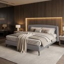 Ver imagem 1 de Cama Estofada Queen com Estrutura Reforçada e Design Moderno Florença Cinza