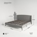 Ver imagem 4 de Cama Estofada Queen com Estrutura Reforçada e Design Moderno Florença Cinza