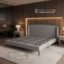 Ver imagem 5 de Cama Estofada Queen com Estrutura Reforçada e Design Moderno Florença Cinza