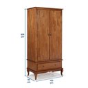 Ver imagem 5 de Guarda Roupa Solteiro Madeira Maciça 2 Portas 1 Gaveta 60406 Linz Móveis - Imbuia Glazer