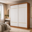 Ver imagem 1 de Guarda-Roupa Casal Elise 2 Portas de Correr 4 Gavetas com 4 Espelhos Grandes Pm Home