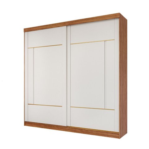 Guarda-roupa Casal Elise 2 Portas de Correr 4 Gavetas com 4 Espelhos Grandes Pm Home