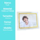 Ver imagem 4 de Porta Retrato Vidro Reto Prime Borda Dourada 15x20 Horizontal - Tuut