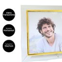 Ver imagem 5 de Porta Retrato Vidro Reto Prime Borda Dourada 15x20 Horizontal - Tuut