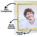 Ver imagem 3 de Porta Retrato Vidro Reto Prime Borda Dourada 15x20 Horizontal - Tuut