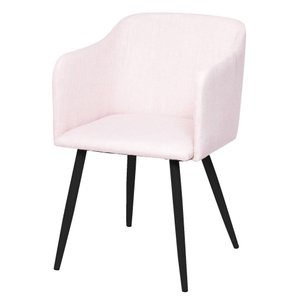 Cadeira Bela Linho Bege Base de Metal com Pintura de Preta - 47222
