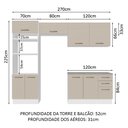 Ver imagem 4 de Armário de Cozinha Completa 270cm Branco/crema Agata Madesa 07