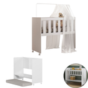 Ver imagem 4 de Mini Berço Multifuncional 5 Versões Utilidade Moderno Branco:branco