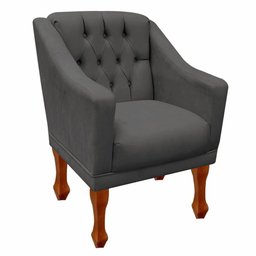 Kit 02 Poltronas Decorativa Resistente Grécia - Dritex:suede Cinza - 4