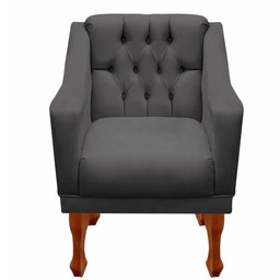 Kit 02 Poltronas Decorativa Resistente Grécia - Dritex:suede Cinza - 3