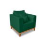 Kit Sofá 3 Lugares e 2 Poltronas Beny Viena Com Almofadas Decorativa Suede Verde - Madeira Prima Dec - 5