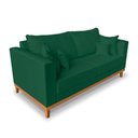 Ver imagem 3 de Kit Sofá 3 Lugares e 2 Poltronas Beny Viena Com Almofadas Decorativa Suede Verde - Madeira Prima Dec