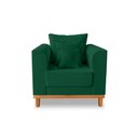 Ver imagem 6 de Kit Sofá 3 Lugares e 2 Poltronas Beny Viena Com Almofadas Decorativa Suede Verde - Madeira Prima Dec