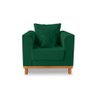 Kit Sofá 3 Lugares e 2 Poltronas Beny Viena Com Almofadas Decorativa Suede Verde - Madeira Prima Dec - 6