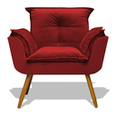 Ver imagem 4 de Poltrona Cadeira Decorativa Opala - Veludo Vermelho