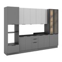 Ver imagem 2 de Cozinha Completa Lumina 13 Portas 4 Gavetas com Vidro 917468 Cinza/lacca - Telasul
