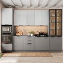 Ver imagem 1 de Cozinha Completa Lumina 13 Portas 4 Gavetas com Vidro 917468 Cinza/lacca - Telasul