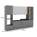 Ver imagem 4 de Cozinha Completa Lumina 13 Portas 4 Gavetas com Vidro 917468 Cinza/lacca - Telasul