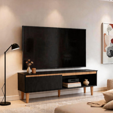 Rack para TV até 50 Polegadas Berlin 107cm 1 Porta e Nicho Byhouse