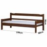 Estofado Cama Solteiro de Madeira Maciça Nemargi Castanho - 4