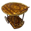 Ver imagem 3 de Carrinho de Chá Clássico com Marchetaria e Detalhes Dourados 85x76x76cm