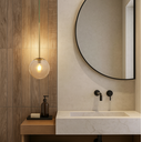 Ver imagem 6 de Kit 2 Pendentes Luminária Dourado Globo Ambar Lustre Inl88