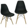Kit 2 Cadeiras Charles Eames Eiffel Wood Design - Preta - 1